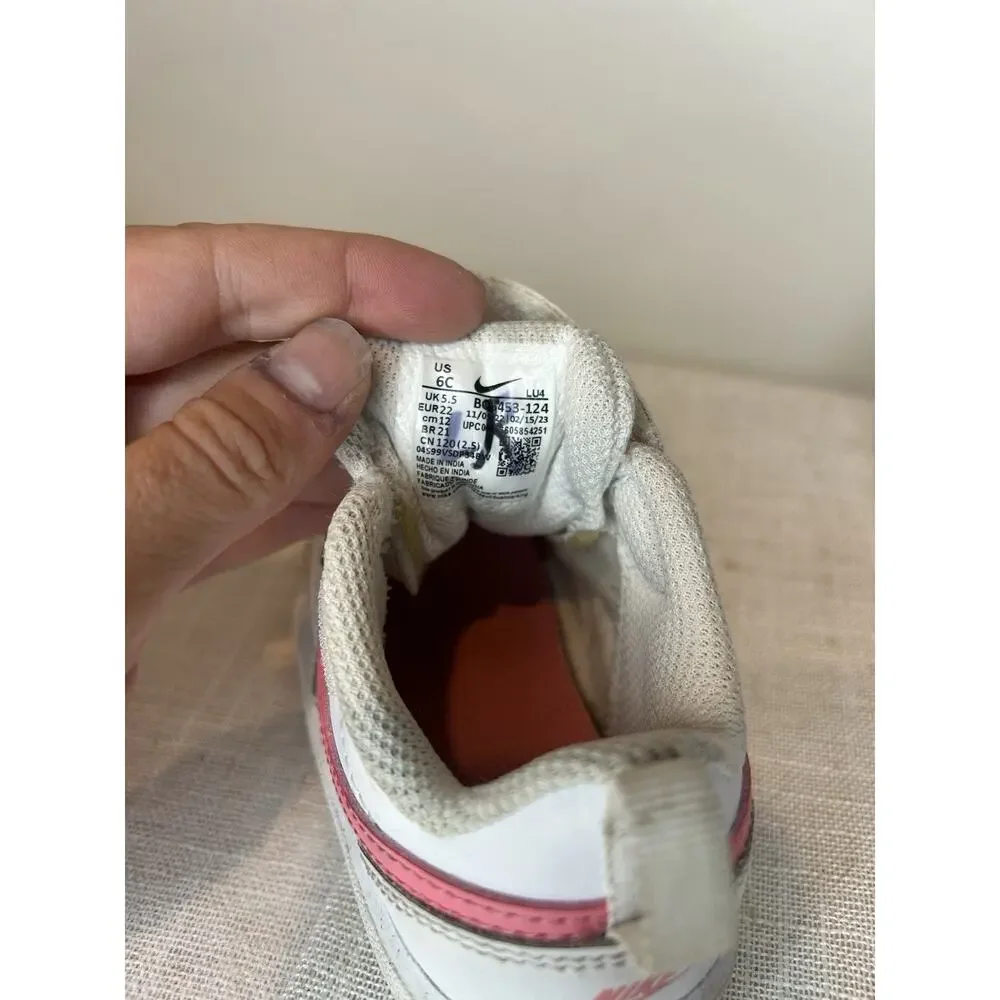 NIke Shoes Girls 6C Court Borough Low 2 Baby Toddler White Pink